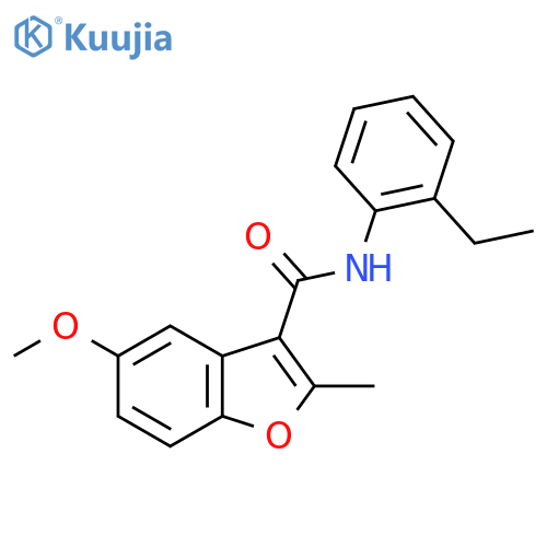 N-(2-ethylphenyl)-5-methoxy-2-methyl-1-benzofuran-3-carboxamide structure