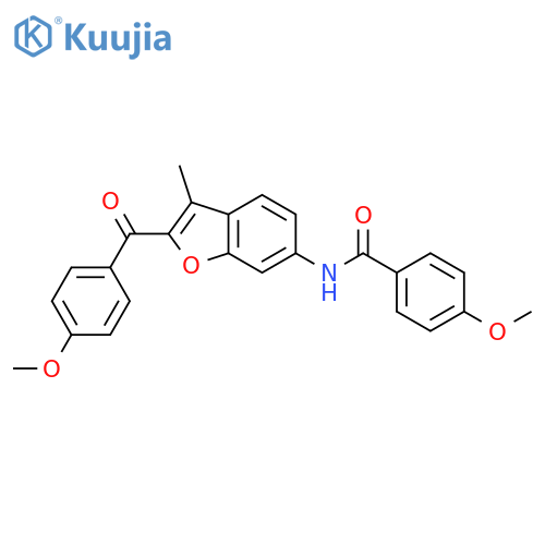 4-methoxy-N-2-(4-methoxybenzoyl)-3-methyl-1-benzofuran-6-ylbenzamide structure