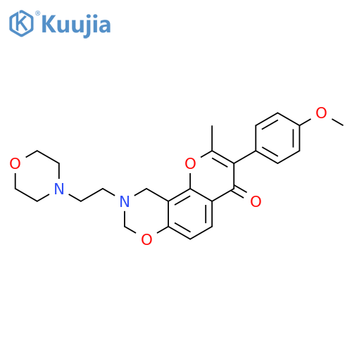 3-(4-methoxyphenyl)-2-methyl-9-2-(morpholin-4-yl)ethyl-4H,8H,9H,10H-chromeno8,7-e1,3oxazin-4-one structure
