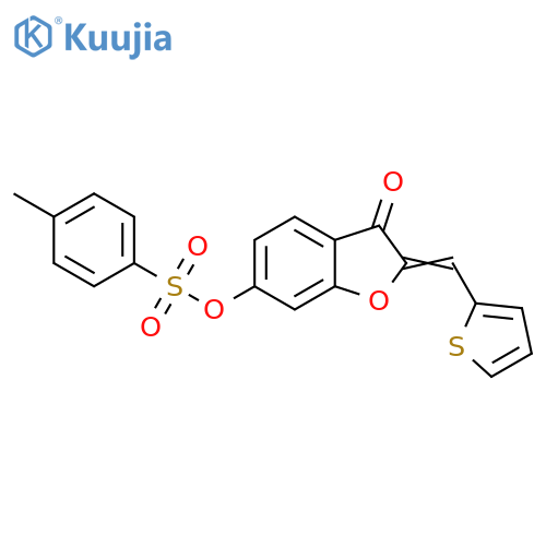 (2Z)-3-oxo-2-(thiophen-2-yl)methylidene-2,3-dihydro-1-benzofuran-6-yl 4-methylbenzene-1-sulfonate structure
