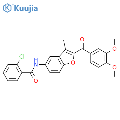 2-chloro-N-2-(3,4-dimethoxybenzoyl)-3-methyl-1-benzofuran-5-ylbenzamide structure