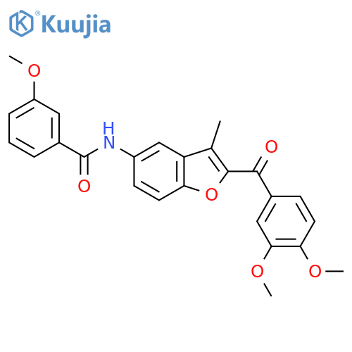 N-2-(3,4-dimethoxybenzoyl)-3-methyl-1-benzofuran-5-yl-3-methoxybenzamide structure