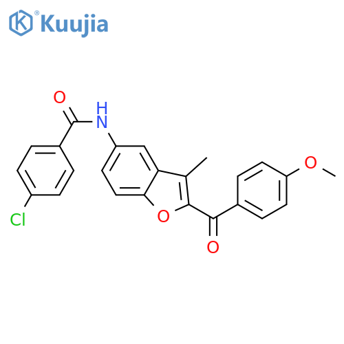 4-chloro-N-2-(4-methoxybenzoyl)-3-methyl-1-benzofuran-5-ylbenzamide structure