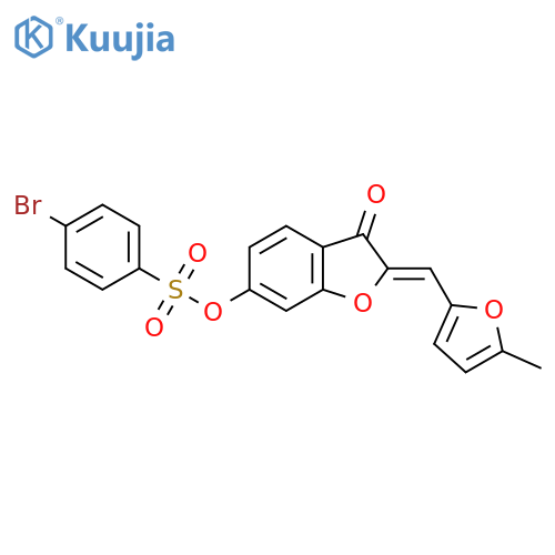 (Z)-2-((5-methylfuran-2-yl)methylene)-3-oxo-2,3-dihydrobenzofuran-6-yl 4-bromobenzenesulfonate structure