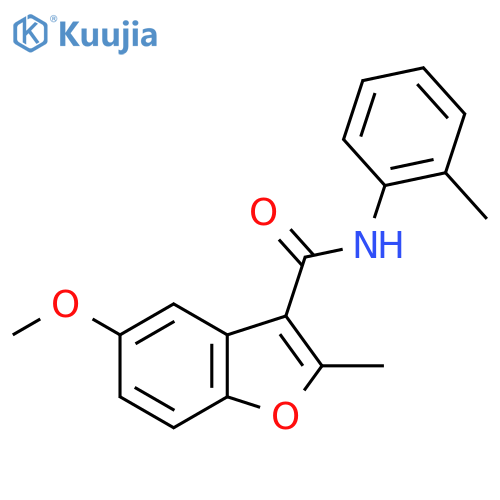 5-methoxy-2-methyl-N-(2-methylphenyl)-1-benzofuran-3-carboxamide structure
