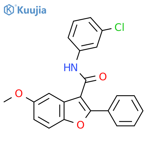 N-(3-chlorophenyl)-5-methoxy-2-phenyl-1-benzofuran-3-carboxamide structure