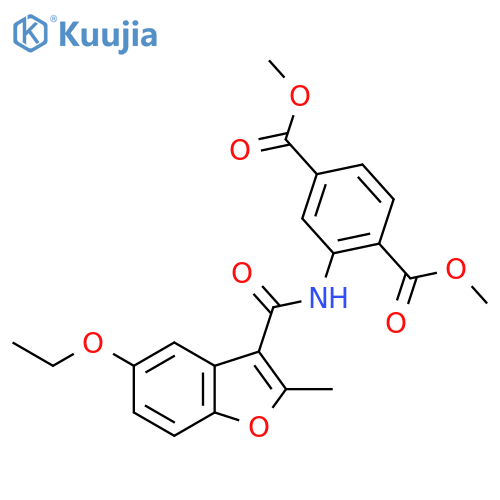 1,4-dimethyl 2-(5-ethoxy-2-methyl-1-benzofuran-3-amido)benzene-1,4-dicarboxylate structure