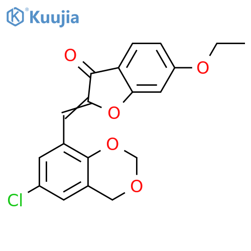 (2Z)-2-(6-chloro-2,4-dihydro-1,3-benzodioxin-8-yl)methylidene-6-ethoxy-2,3-dihydro-1-benzofuran-3-one structure