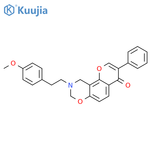 9-2-(4-methoxyphenyl)ethyl-3-phenyl-4H,8H,9H,10H-chromeno8,7-e1,3oxazin-4-one structure