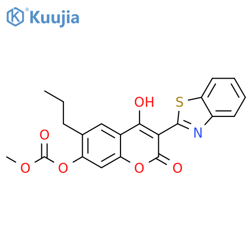 3-(1,3-benzothiazol-2-yl)-4-hydroxy-2-oxo-6-propyl-2H-chromen-7-yl methyl carbonate structure