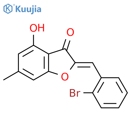 (2Z)-2-(2-bromophenyl)methylidene-4-hydroxy-6-methyl-2,3-dihydro-1-benzofuran-3-one structure