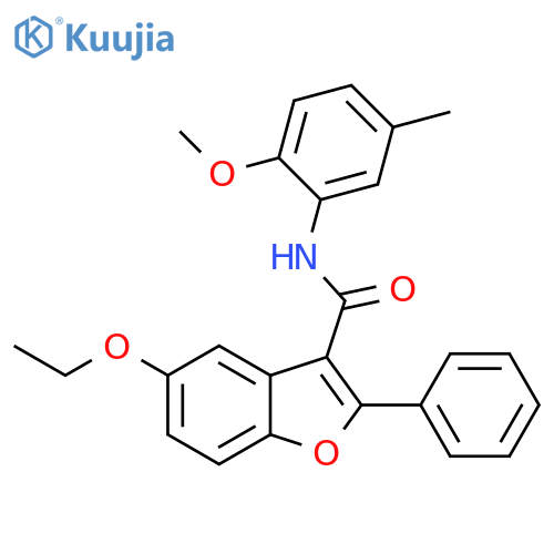 5-ethoxy-N-(2-methoxy-5-methylphenyl)-2-phenyl-1-benzofuran-3-carboxamide structure