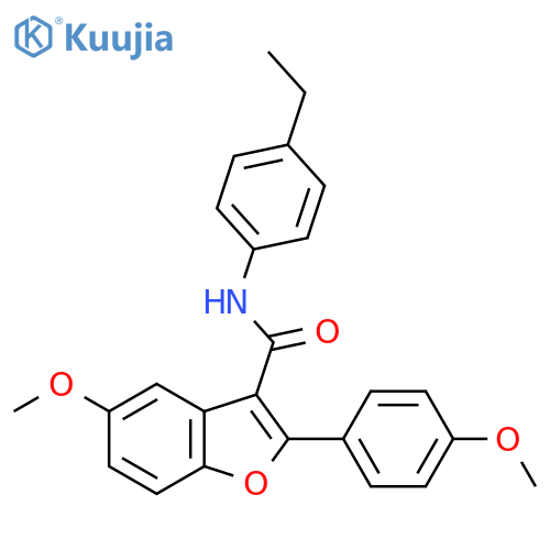 N-(4-ethylphenyl)-5-methoxy-2-(4-methoxyphenyl)-1-benzofuran-3-carboxamide structure