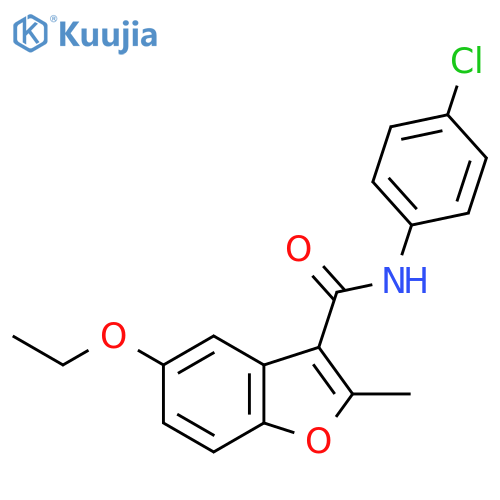 N-(4-chlorophenyl)-5-ethoxy-2-methyl-1-benzofuran-3-carboxamide structure