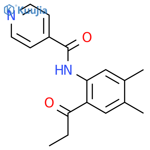 4-Pyridinecarboxamide, N-[4,5-dimethyl-2-(1-oxopropyl)phenyl]- structure