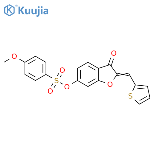 (2Z)-3-oxo-2-(thiophen-2-yl)methylidene-2,3-dihydro-1-benzofuran-6-yl 4-methoxybenzene-1-sulfonate structure