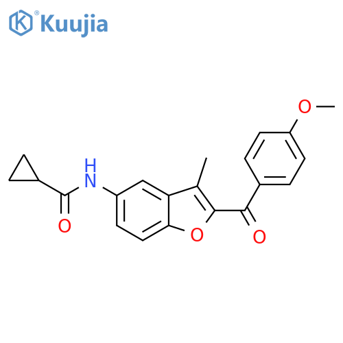 N-2-(4-methoxybenzoyl)-3-methyl-1-benzofuran-5-ylcyclopropanecarboxamide structure