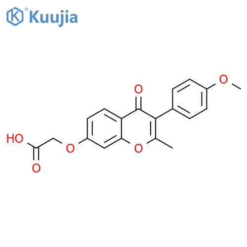 2-{3-(4-methoxyphenyl)-2-methyl-4-oxo-4H-chromen-7-yloxy}acetic acid structure
