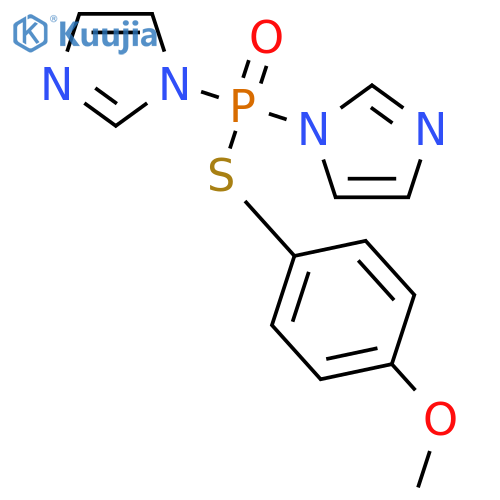Phosphinothioic acid, di-1H-imidazol-1-yl-, S-(4-methoxyphenyl) ester structure