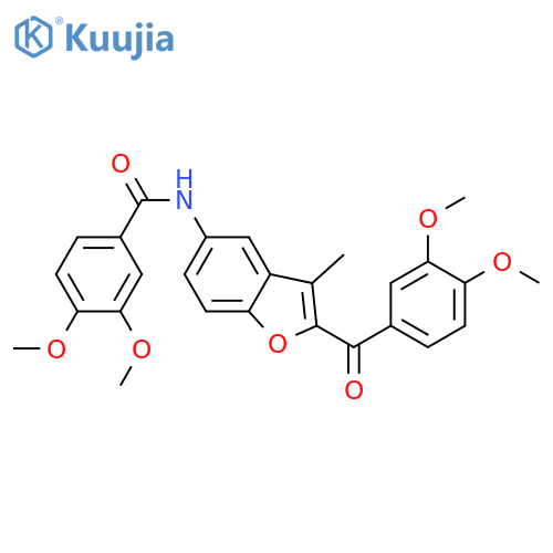 N-2-(3,4-dimethoxybenzoyl)-3-methyl-1-benzofuran-5-yl-3,4-dimethoxybenzamide structure