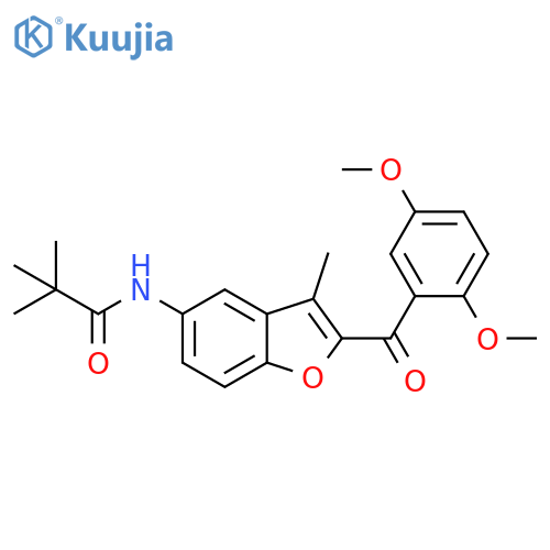 N-2-(2,5-dimethoxybenzoyl)-3-methyl-1-benzofuran-5-yl-2,2-dimethylpropanamide structure