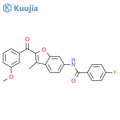4-fluoro-N-2-(3-methoxybenzoyl)-3-methyl-1-benzofuran-6-ylbenzamide structure