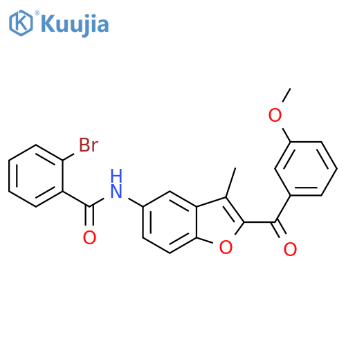 2-bromo-N-2-(3-methoxybenzoyl)-3-methyl-1-benzofuran-5-ylbenzamide structure