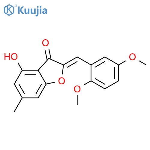 (2Z)-2-(2,5-dimethoxyphenyl)methylidene-4-hydroxy-6-methyl-2,3-dihydro-1-benzofuran-3-one structure
