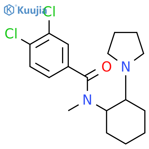 cis-(+/-)-3,4-Dichloro-N-methyl-N-(2-1-pyrrolidinylcyclohexyl)benzeneacetamide structure