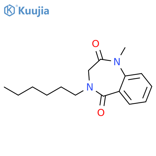1H-1,4-Benzodiazepine-2,5-dione, 4-hexyl-3,4-dihydro-1-methyl- structure