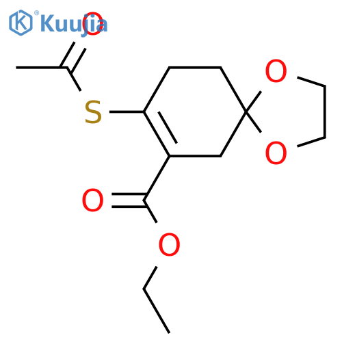 Ethyl 8-acetylsulfanyl-1,4-dioxaspiro[4.5]dec-7-ene-7-carboxylate structure