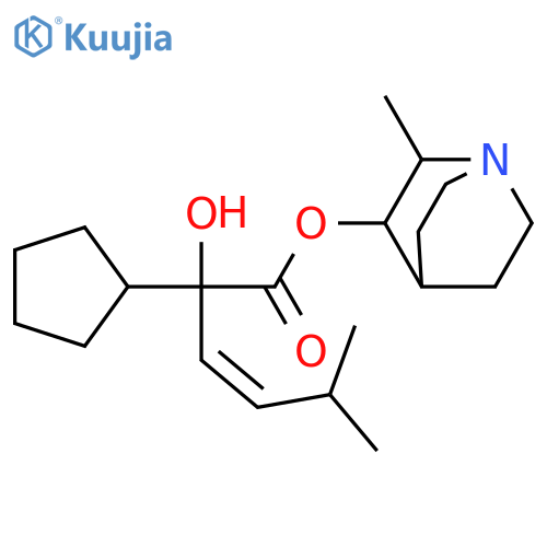 Cyclopentaneacetic acid, a-hydroxy-a-(3-methyl-1-buten-1-yl)-, 2-methyl-1-azabicyclo[2.2.2]oct-3-ylester structure