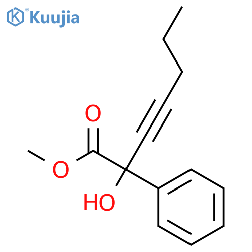Benzeneacetic acid, a-hydroxy-a-1-pentyn-1-yl-, methyl ester structure