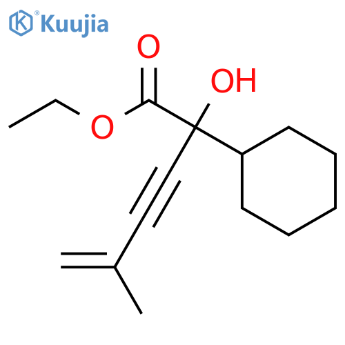 Cyclohexaneacetic acid, a-hydroxy-a-(3-methyl-3-buten-1-yn-1-yl)-,ethyl ester structure