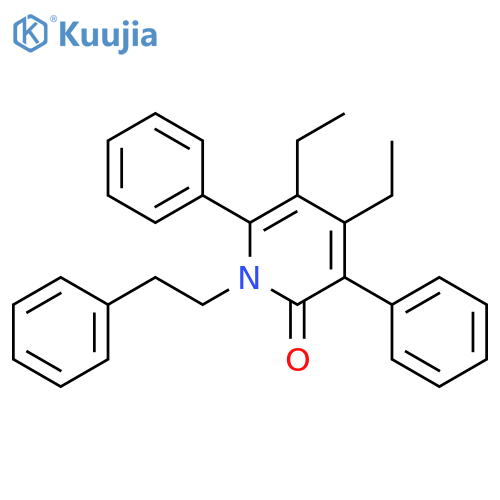 2(1H)-Pyridinone, 4,5-diethyl-3,6-diphenyl-1-(2-phenylethyl)- structure