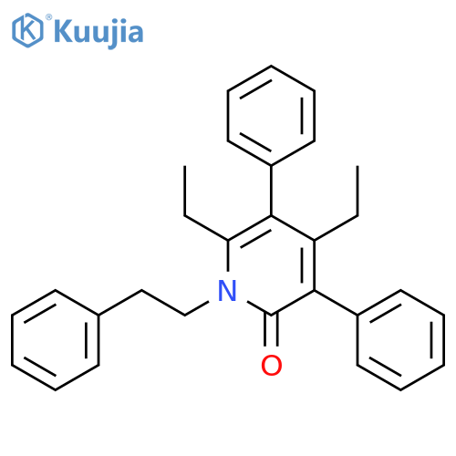 2(1H)-Pyridinone, 4,6-diethyl-3,5-diphenyl-1-(2-phenylethyl)- structure