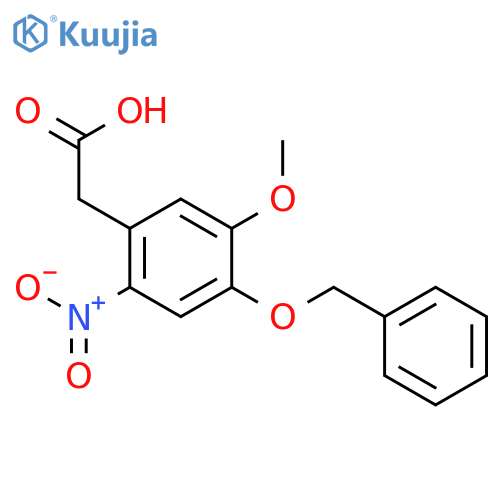 Benzeneacetic acid, 5-methoxy-2-nitro-4-(phenylmethoxy)- structure