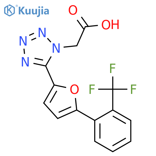 1H-Tetrazole-1-aceticacid, 5-[5-[2-(trifluoromethyl)phenyl]-2-furanyl]- structure