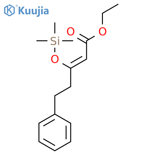 2-Pentenoic acid, 5-phenyl-3-[(trimethylsilyl)oxy]-, ethyl ester, (E)- structure
