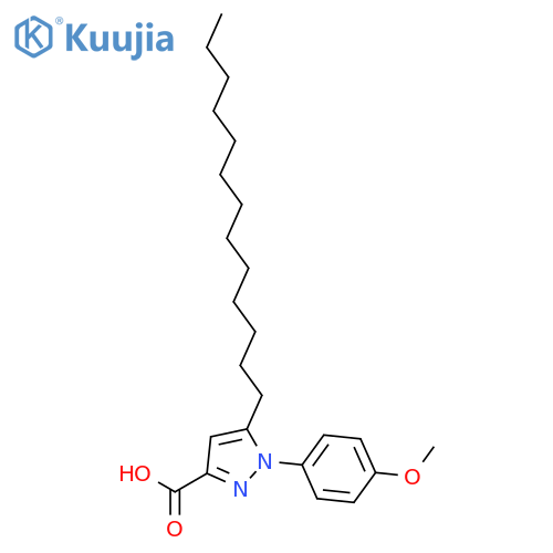 1H-Pyrazole-3-carboxylic acid, 1-(4-methoxyphenyl)-5-tridecyl- structure