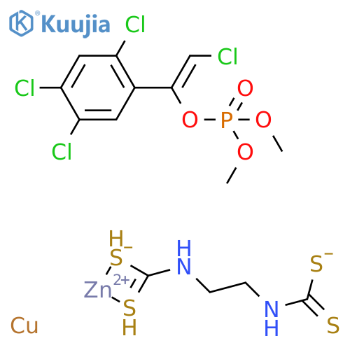 Zinc, [[2-[(dithiocarboxy)amino]ethyl]carbamodithioato(2-)-κS,κS']-, mixt. with (1Z)-2-chloro-1-(2,4,5-trichlorophenyl)ethenyl dimethyl phosphate and copper (9CI) structure