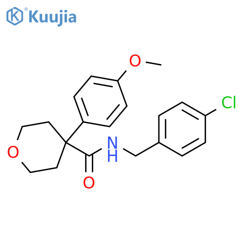 N-(4-chlorophenyl)methyl-4-(4-methoxyphenyl)oxane-4-carboxamide structure