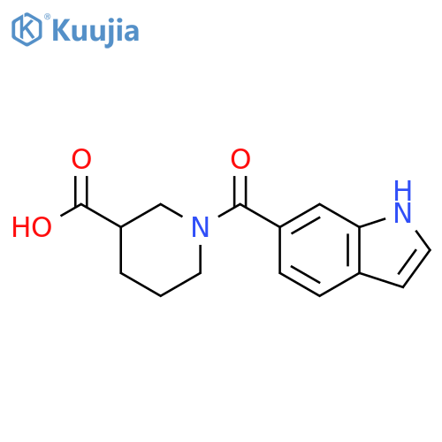 1-(1H-indole-6-carbonyl)piperidine-3-carboxylic acid structure