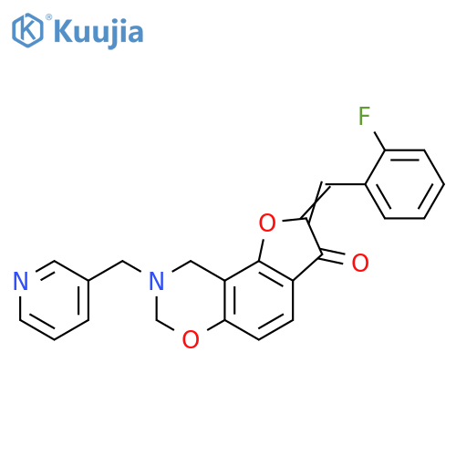 (4Z)-4-(2-fluorophenyl)methylidene-12-(pyridin-3-yl)methyl-3,10-dioxa-12-azatricyclo7.4.0.0^{2,6}trideca-1,6,8-trien-5-one structure