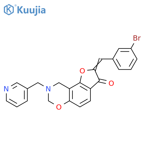 (4Z)-4-(3-bromophenyl)methylidene-12-(pyridin-3-yl)methyl-3,10-dioxa-12-azatricyclo7.4.0.0^{2,6}trideca-1,6,8-trien-5-one structure