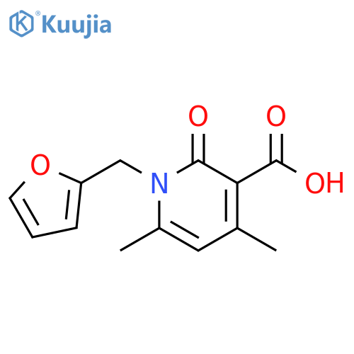1-(furan-2-ylmethyl)-4,6-dimethyl-2-oxopyridine-3-carboxylic acid structure