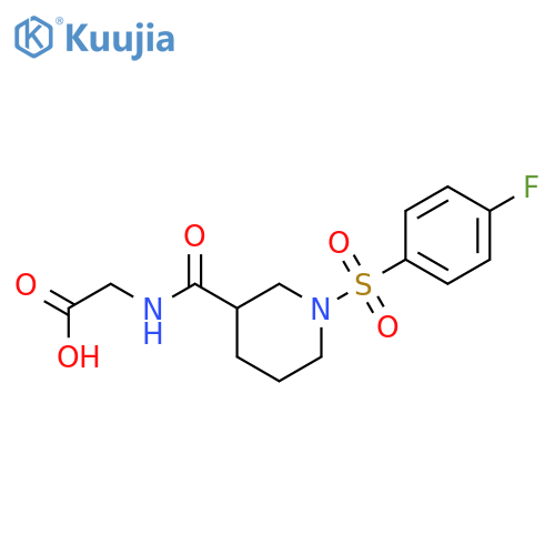 2-{1-(4-fluorobenzenesulfonyl)piperidin-3-ylformamido}acetic acid structure