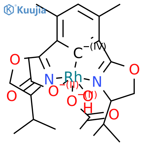 Bis(acetato)aqua(S,S)-4,6-bis(4-isopropyl-2-oxazolin-2-yl)-m-xylenerhodium structure