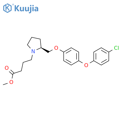 methyl (S)-4-(2-((4-(4-chlorophenoxy)phenoxy)methyl)pyrrolidin-1-yl)butanoate structure