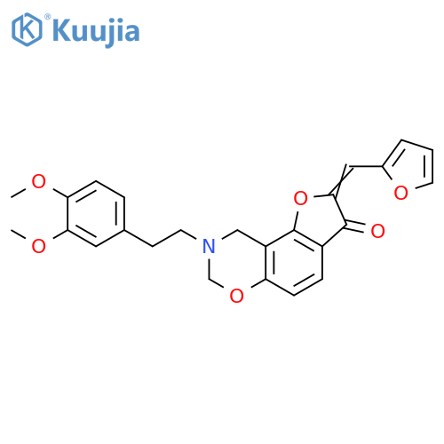 (4Z)-12-2-(3,4-dimethoxyphenyl)ethyl-4-(furan-2-yl)methylidene-3,10-dioxa-12-azatricyclo7.4.0.0^{2,6}trideca-1,6,8-trien-5-one structure